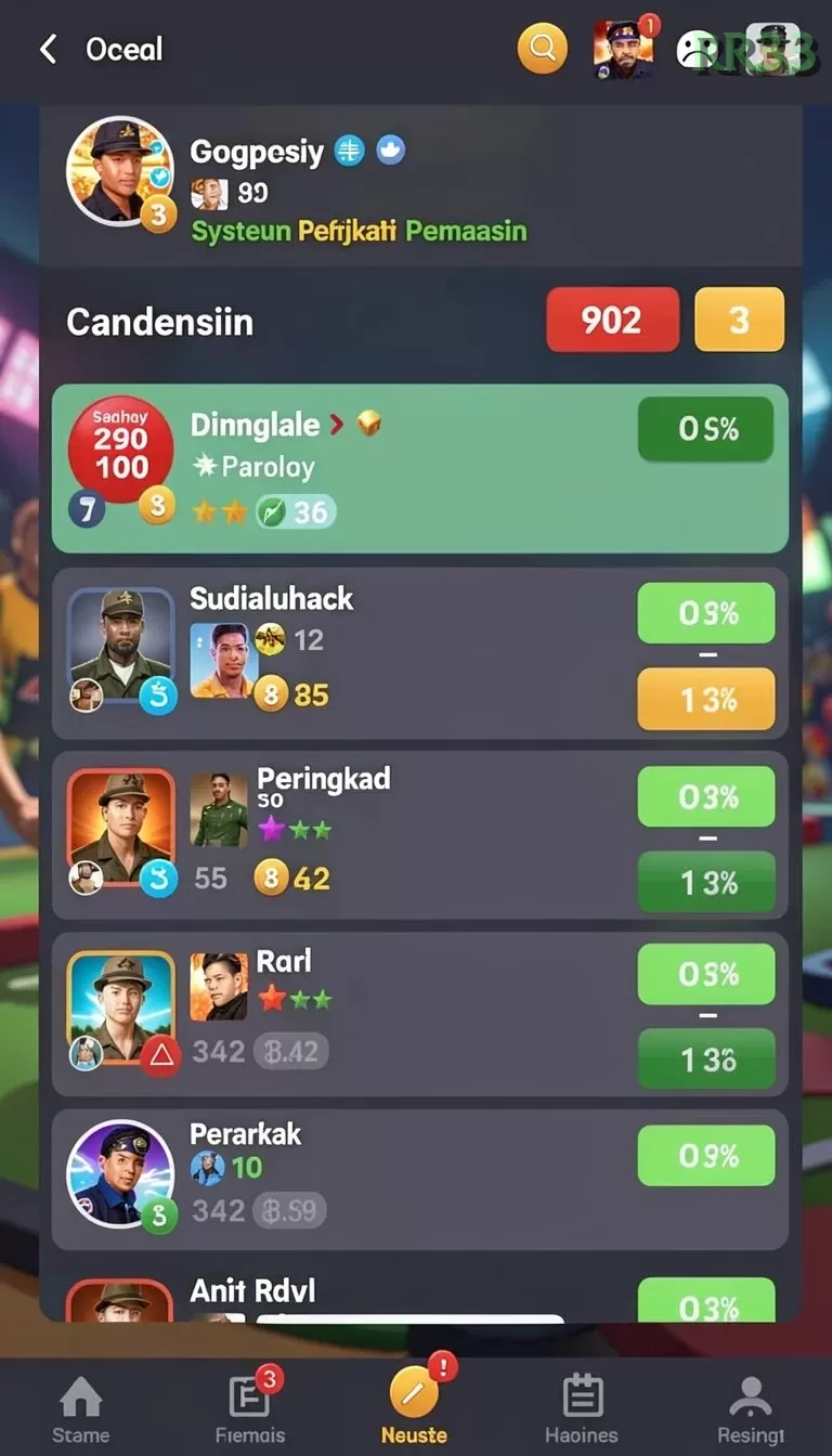 Cuplikan layar UNGUTOTO — menu navigasi